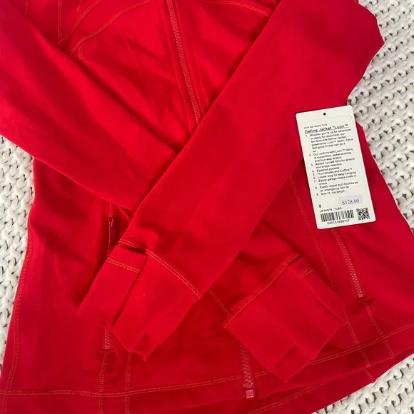 lululemon define jacket luon true red size 8 - Picture 4 of 8